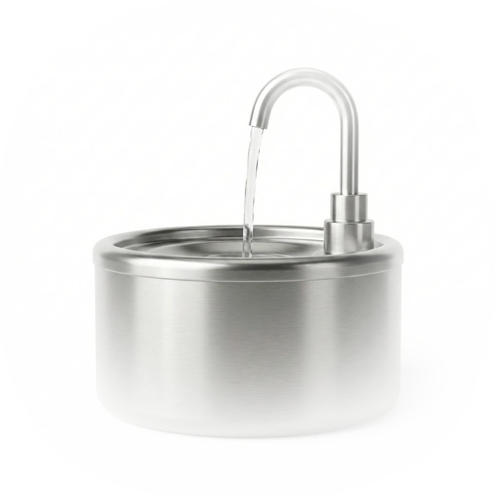 蛇口から水を飲む猫